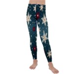 Snowflakes Winter Snow Kids  Lightweight Velour Leggings