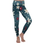 Snowflakes Winter Snow Kids  Lightweight Velour Classic Yoga Leggings