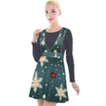Snowflakes Winter Snow Plunge Pinafore Velour Dress