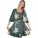 Snowflakes Winter Snow Velour Kimono Dress