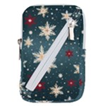 Snowflakes Winter Snow Belt Pouch Bag (Large)