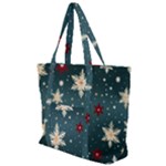 Snowflakes Winter Snow Zip Up Canvas Bag