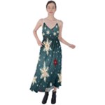 Snowflakes Winter Snow Tie Back Maxi Dress