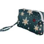 Snowflakes Winter Snow Wristlet Pouch Bag (Small)
