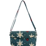 Snowflakes Winter Snow Removable Strap Clutch Bag