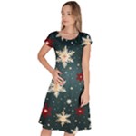 Snowflakes Winter Snow Classic Short Sleeve Dress