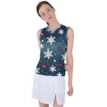 Snowflakes Winter Snow Women s Sleeveless Sports Top