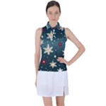 Snowflakes Winter Snow Women s Sleeveless Polo T-Shirt