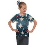 Snowflakes Winter Snow Kids  Mesh Piece T-Shirt