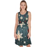 Snowflakes Winter Snow Knee Length Skater Dress With Pockets