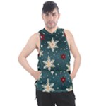 Snowflakes Winter Snow Men s Sleeveless Hoodie