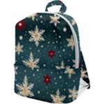 Snowflakes Winter Snow Zip Up Backpack