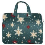 Snowflakes Winter Snow MacBook Pro 16  Double Pocket Laptop Bag 