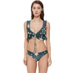 Snowflakes Winter Snow Low Cut Ruffle Edge Bikini Set