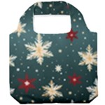 Snowflakes Winter Snow Foldable Grocery Recycle Bag