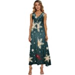 Snowflakes Winter Snow V-Neck Sleeveless Loose Fit Overalls