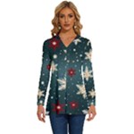 Snowflakes Winter Snow Long Sleeve Drawstring Hooded Top