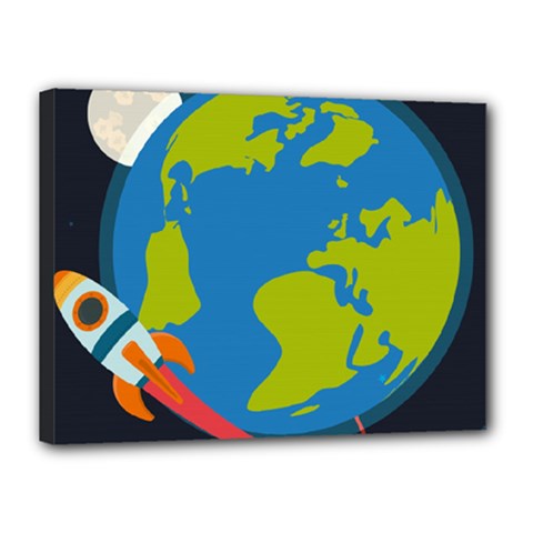 Spaceship Design Canvas 16  x 12  (Stretched) from ArtsNow.com