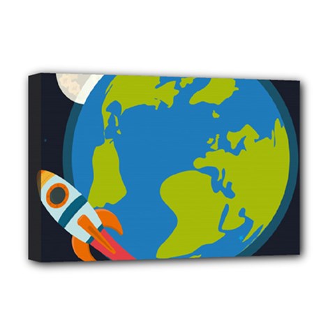 Spaceship Design Deluxe Canvas 18  x 12  (Stretched) from ArtsNow.com