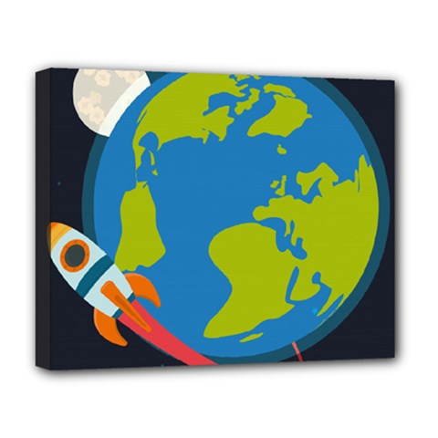 Spaceship Design Deluxe Canvas 20  x 16  (Stretched) from ArtsNow.com