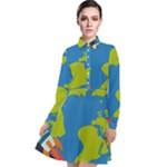 Spaceship Design Long Sleeve Chiffon Shirt Dress