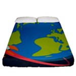 Spaceship Design Fitted Sheet (Queen Size)