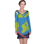 Spaceship Design Long Sleeve Nightdress