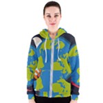 Spaceship Design Women s Zipper Hoodie