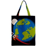Spaceship Design Zipper Classic Tote Bag