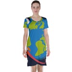 Spaceship Design Short Sleeve Nightdress