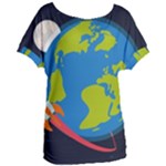 Spaceship Design Women s Oversized T-Shirt