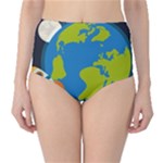 Spaceship Design Classic High-Waist Bikini Bottoms