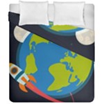 Spaceship Design Duvet Cover Double Side (California King Size)
