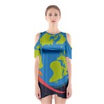 Spaceship Design Shoulder Cutout One Piece Dress