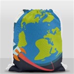 Spaceship Design Drawstring Bag (Small)