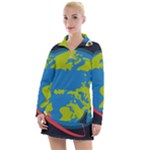 Spaceship Design Women s Long Sleeve Casual Dress