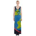 Spaceship Design Thigh Split Maxi Dress