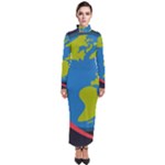 Spaceship Design Turtleneck Maxi Dress