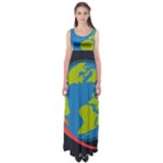 Spaceship Design Empire Waist Maxi Dress