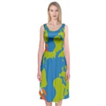 Spaceship Design Midi Sleeveless Dress