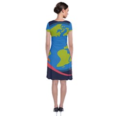 Short Sleeve Front Wrap Dress 