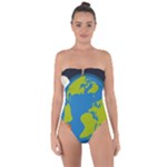 Spaceship Design Tie Back One Piece Swimsuit