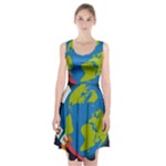 Spaceship Design Racerback Midi Dress