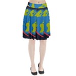 Spaceship Design Pleated Skirt