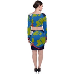 Long Sleeve Crop Top & Bodycon Skirt Set 