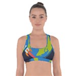 Spaceship Design Cross Back Sports Bra