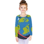 Spaceship Design Kids  Long Sleeve T-Shirt