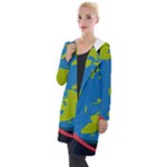Spaceship Design Hooded Pocket Cardigan