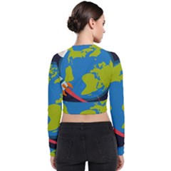 Long Sleeve Zip Up Bomber Jacket 