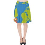 Spaceship Design Velvet High Waist Skirt